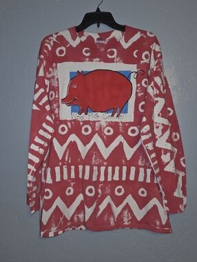 Arkansas Razorbacks Gildan long sleeve T shirt Vintage Hand Painted LARGE